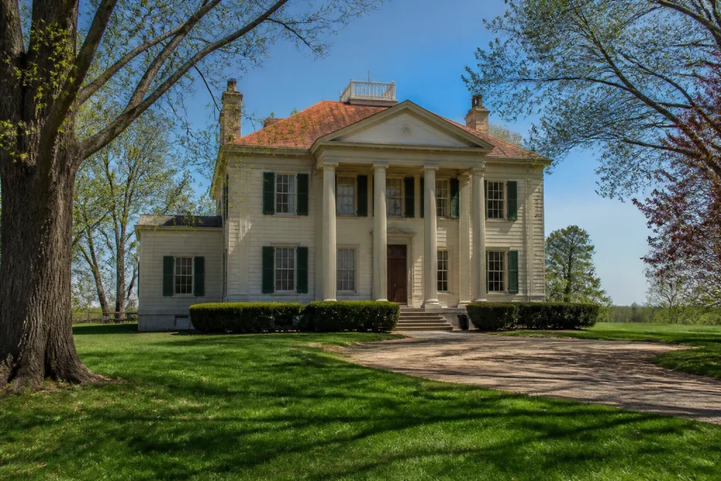 Mansion and estate grounds at Andrew Jackson’s Hermitage in Nashville