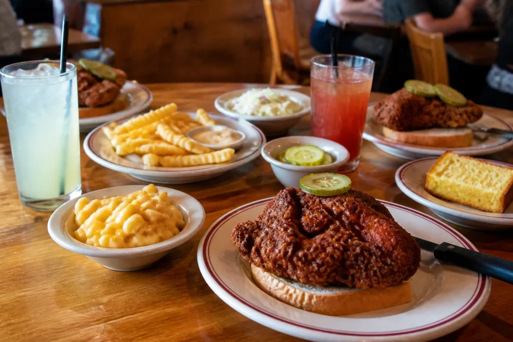 Party Fowl hot chicken meal near Vanderbilt in Nashville