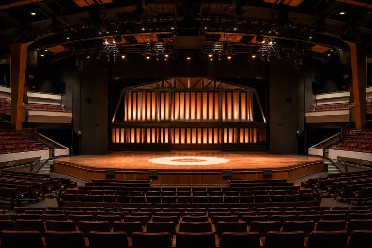 Interior of the Grand Ole Opry House facing the stage in Nashville