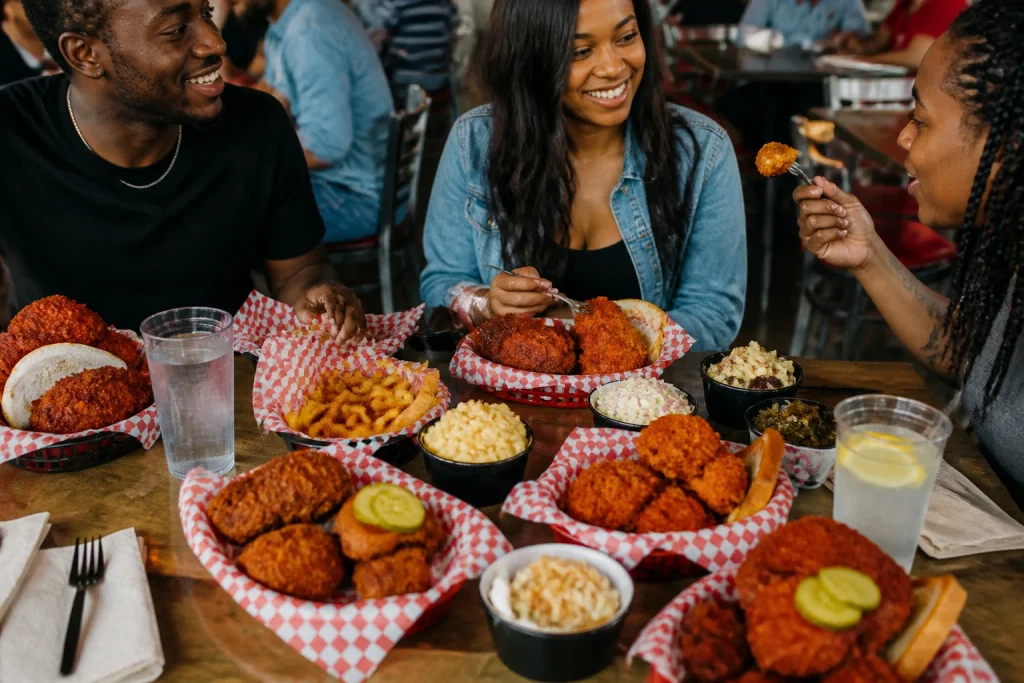 Group meal of Nashville hot chicken and sides