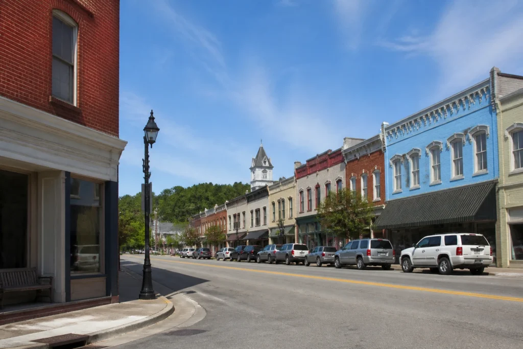 Historic streetscape near the Lynchburg town square
