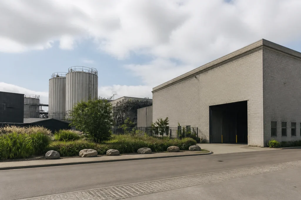 Exterior view of Nashville Barrel Co. at its Fesslers Lane production-and-rickhouse site.