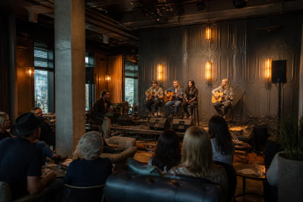 Acoustic songwriter showcase inside Analog at the Hutton Hotel in Nashville